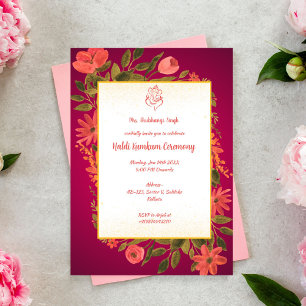 Haldi Kumkum-ceremoni Inbjudningar