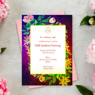 Haldi Kumkum-ceremoni Inbjudningar