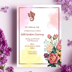 Haldi Kumkum-ceremoni Inbjudningar