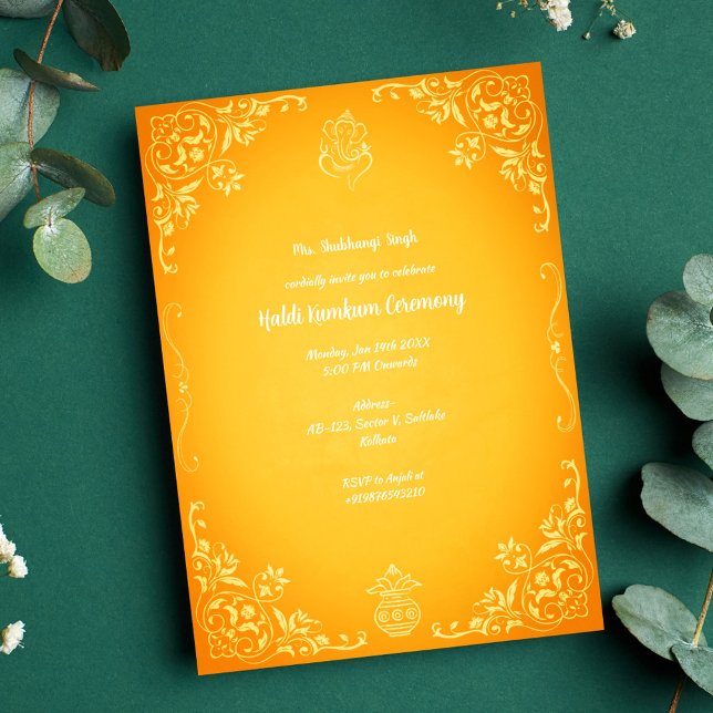 Haldi Kumkum-ceremoni Inbjudningar (Skapare uppladdad)