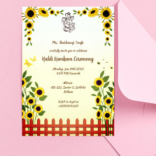 Haldi Kumkum-ceremoni Inbjudningar