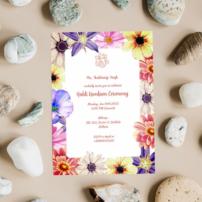 Haldi Kumkum-ceremonin Inbjudningar (Skapare uppladdad)