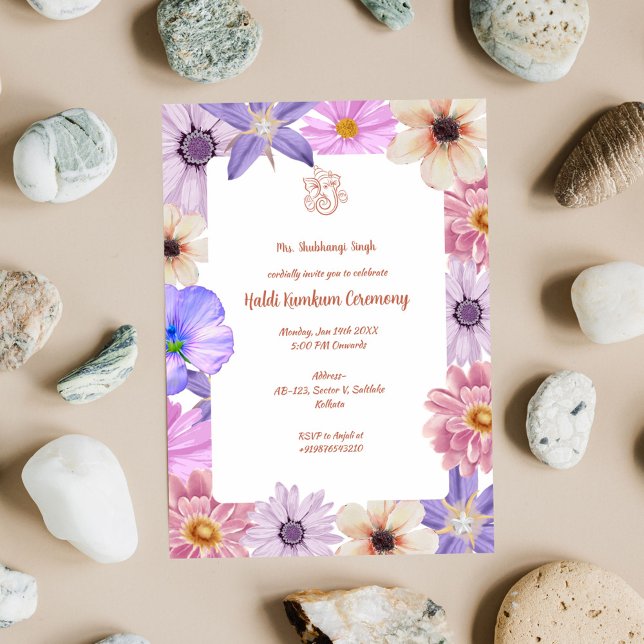 Haldi Kumkum-ceremonin Inbjudningar (Skapare uppladdad)