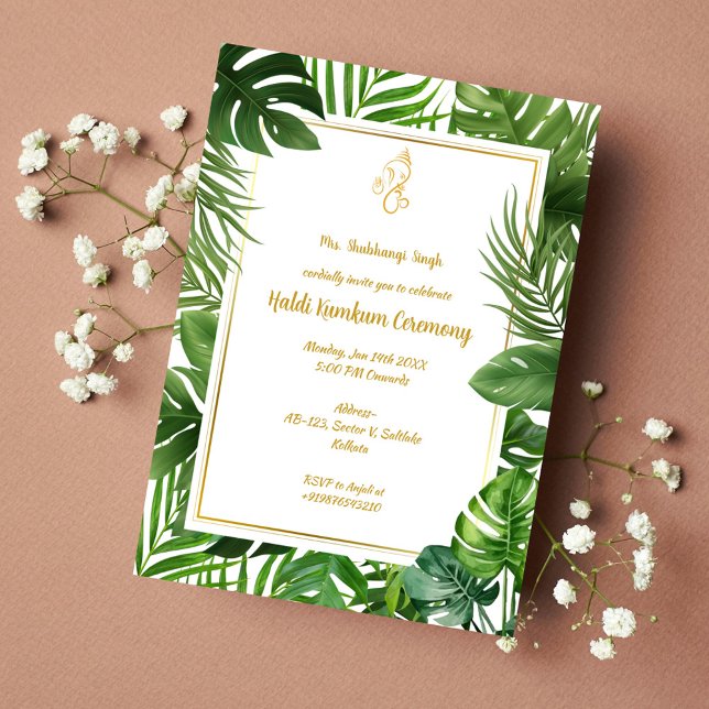 Haldi Kumkum-ceremonin Inbjudningar (Skapare uppladdad)