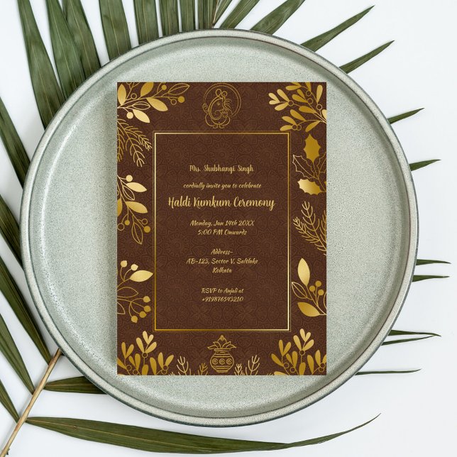 Haldi Kumkum-ceremonin Inbjudningar (Skapare uppladdad)
