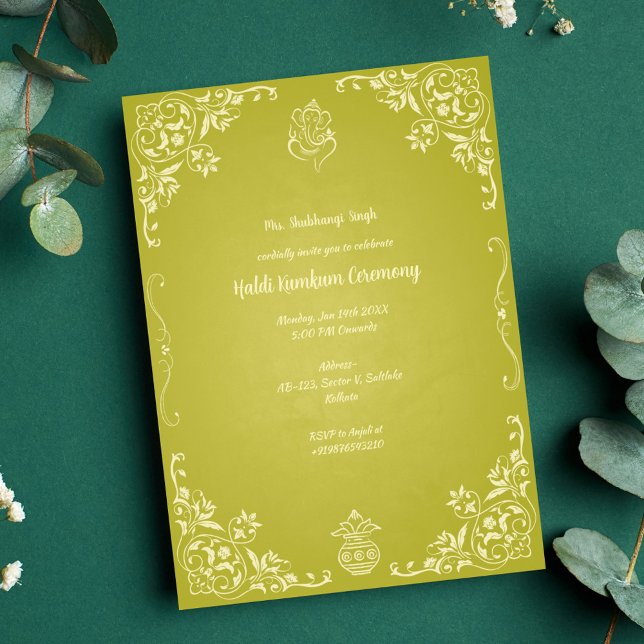 Haldi Kumkum-ceremonin Inbjudningar (Skapare uppladdad)