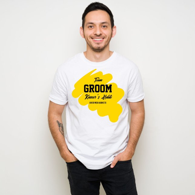 Haldi team groom personlig namn t shirt (Skapare uppladdad)