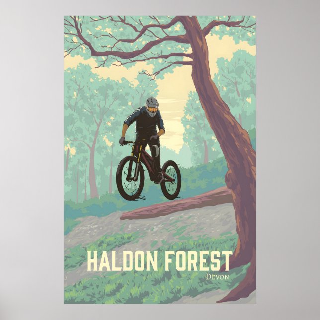 Haldon Forest Mountainbike Reseskylt Poster (Framsidan)