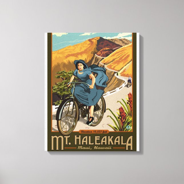 Haleakala Bicycle Rides Hawaii Canvastryck (Framsida)