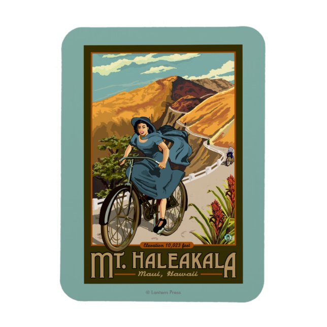 Haleakala Bicycle Rides Hawaii Magnet (Vertikal)