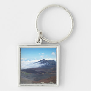 Haleakala Hawaii Fyrkantig Silverfärgad Nyckelring