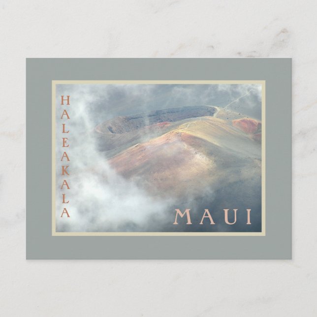 " HALEAKALA IN THE CLOUDS" POSTCARD VYKORT (Framsida)