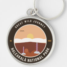 Haleakalā National Park Vintage Badge Nyckelring