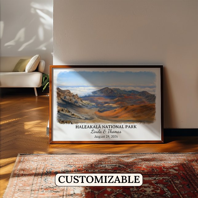 Haleakalā Nationalpark Hawaii Affisch, Akvarell, Poster (Skapare uppladdad)