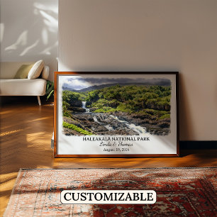 Haleakalā Nationalpark Hawaii Affisch, Akvarell, Poster