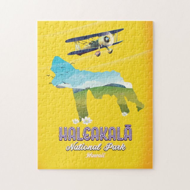 Haleakalā nationalpark, Hawaii-resande karta Pussel (Vertikal)