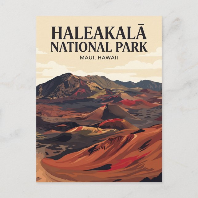 Haleakalā nationalpark Hawaii Vykort (Framsida)