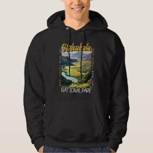 Haleakala nationalpark Illustration Distress Hoodie