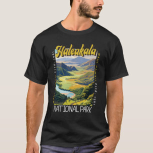 Haleakala nationalpark Illustration Distress T Shirt