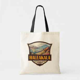 Haleakala nationalpark Illustration Retro Badge Tygkasse