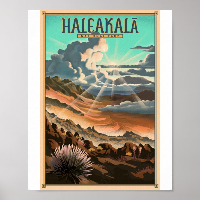 Haleakala nationalpark Litho Artwork Poster (Framsidan)