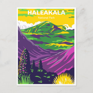 Haleakala nationalpark Maui Hawaii Vintage resor Vykort
