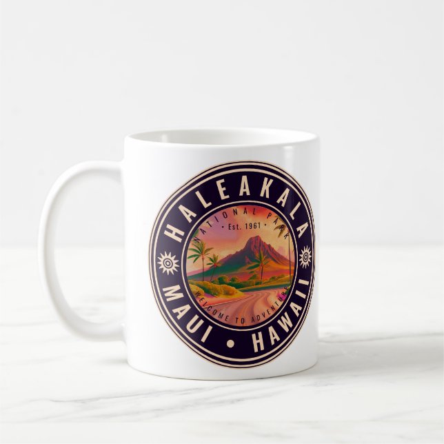 Haleakala nationalpark Maui Road Volcano Vintage Kaffemugg (Vänster)