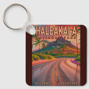 Haleakala nationalpark Maui Road Volcano Vintage Nyckelring