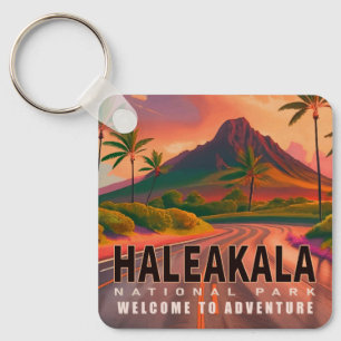 Haleakala nationalpark Maui Road Volcano Vintage Nyckelring