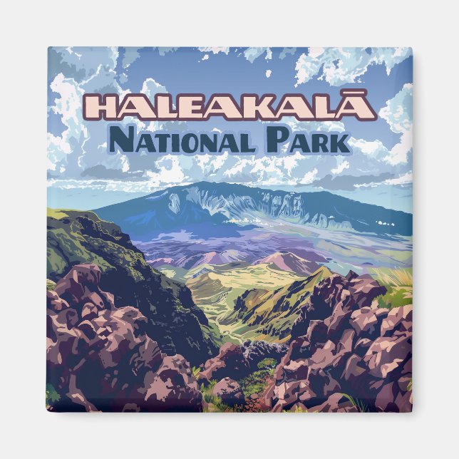 Haleakala nationalpark Maui Volcano Hawaii Magnet (Framsidan)