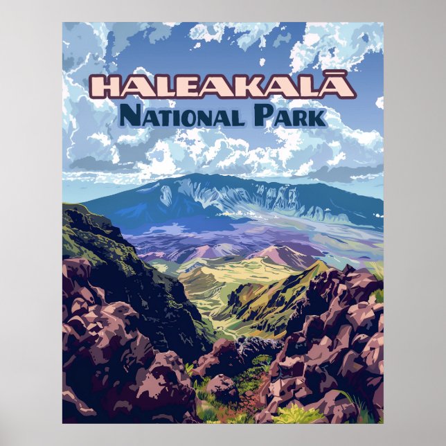 Haleakala nationalpark Maui Volcano Hawaii Poster (Framsidan)