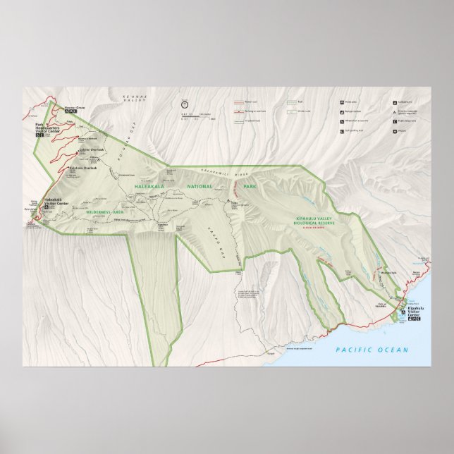 Haleakala nationalpark poster (Framsidan)