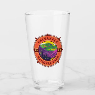 Haleakala nationalpark Retro Compass Emblem Glaskopp