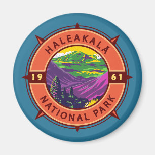 Haleakala nationalpark Retro Compass Emblem Magnet