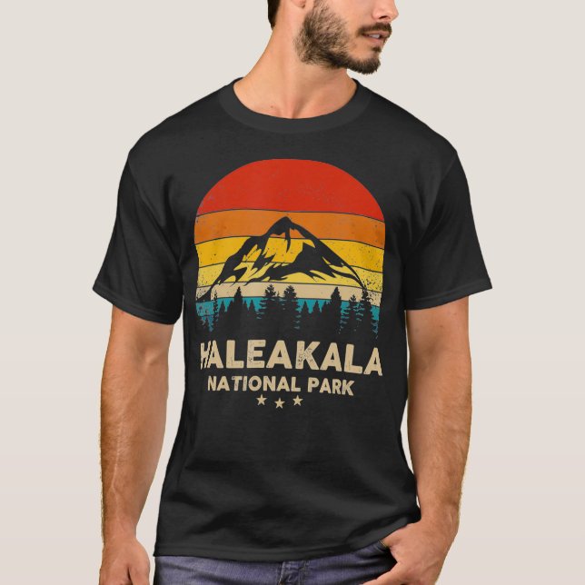 Haleakala - nationalparken Retro Souvenir T Shirt (Framsida)