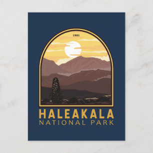 Haleakala nationalparkens Vintage Emblem Vykort