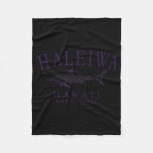 Haleiwa hawaii haj vintage plommon konst fiske fleecefilt