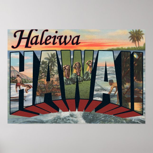 Haleiwa, Hawaii - Stora Brev Scenes Poster (Framsidan)