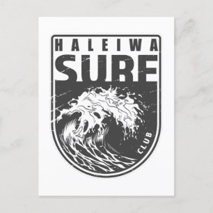 Haleiwa Surfa Klubb Hawaii Emblem Vykort