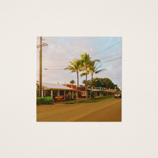 Haleiwa Surfer Town Fyrkantigt Visitkort (Framsida)