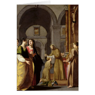 Häleri för St. Clare skyla från St Francis Hälsningskort