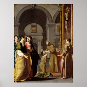 Häleri för St. Clare skyla från St Francis Poster
