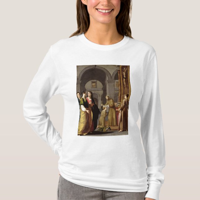 Häleri för St. Clare skyla från St Francis T Shirt (Framsida)