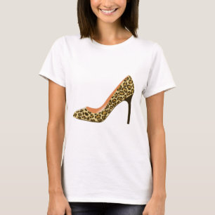 Hälet för Leopardtryckkicken skor T Shirt