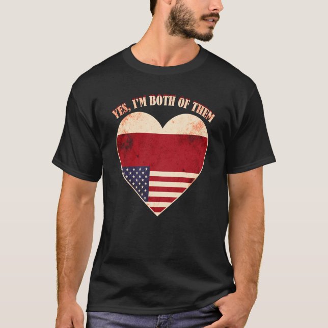 Half American Half Czech USA Flag Czech Republic T Shirt (Framsida)