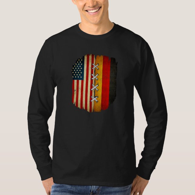 Half American Half German USA Flag Germany Flag Pr T Shirt (Framsida)