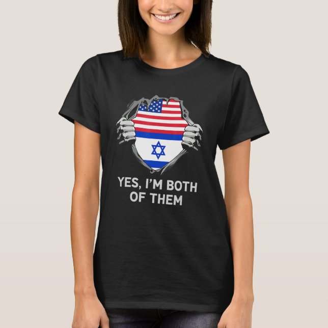 Half American Half Israeli USA Israel Flag Mens Wo T Shirt (Framsida)