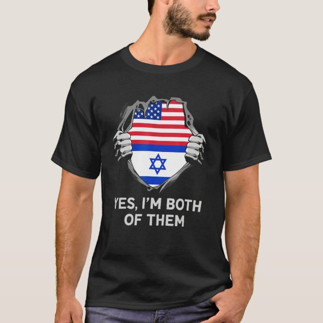 Half American Half Israeli USA Israel Flag Mens Wo T Shirt (Framsida)