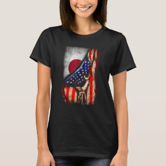 Half American Half Japanese Usa Japan Flag Hand He T Shirt
