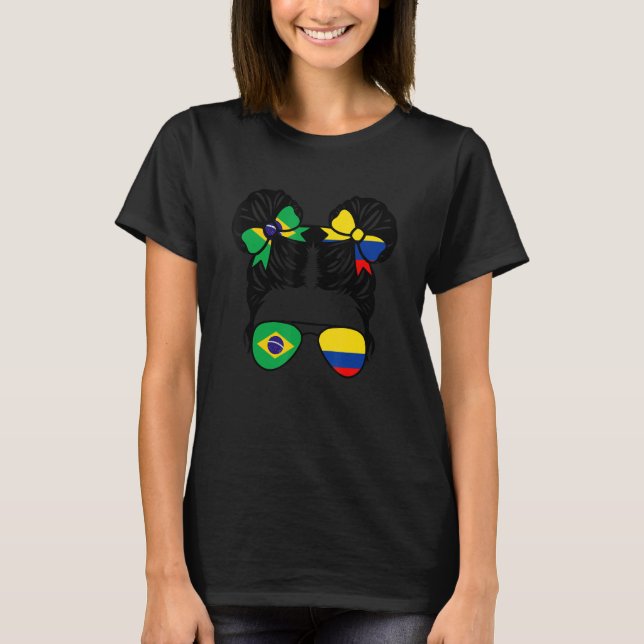 Half Brazilian Half Colombian Girl Brazil Kids T Shirt (Framsida)